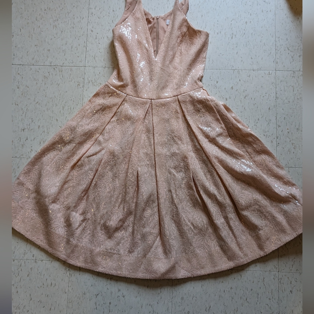 Dress The Population Blush Pink Sequin Dress NWOT
